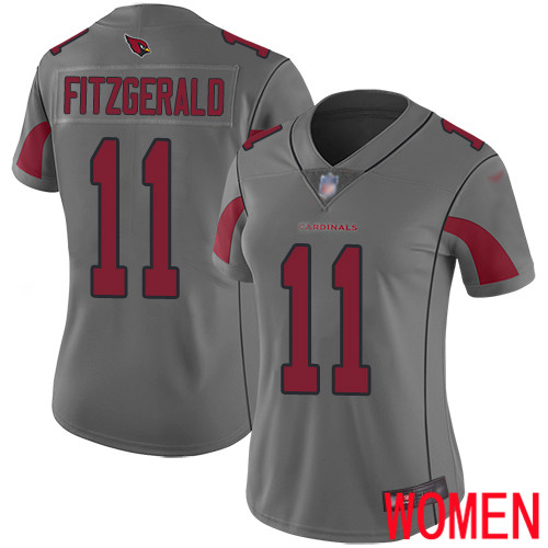 Arizona Cardinals Limited Silver Women Larry Fitzgerald Jersey NFL Football #11 Inverted Legend->youth nfl jersey->Youth Jersey